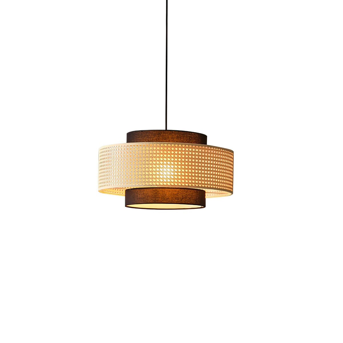 Suspension Beaune en rotin et tissu – vue 5