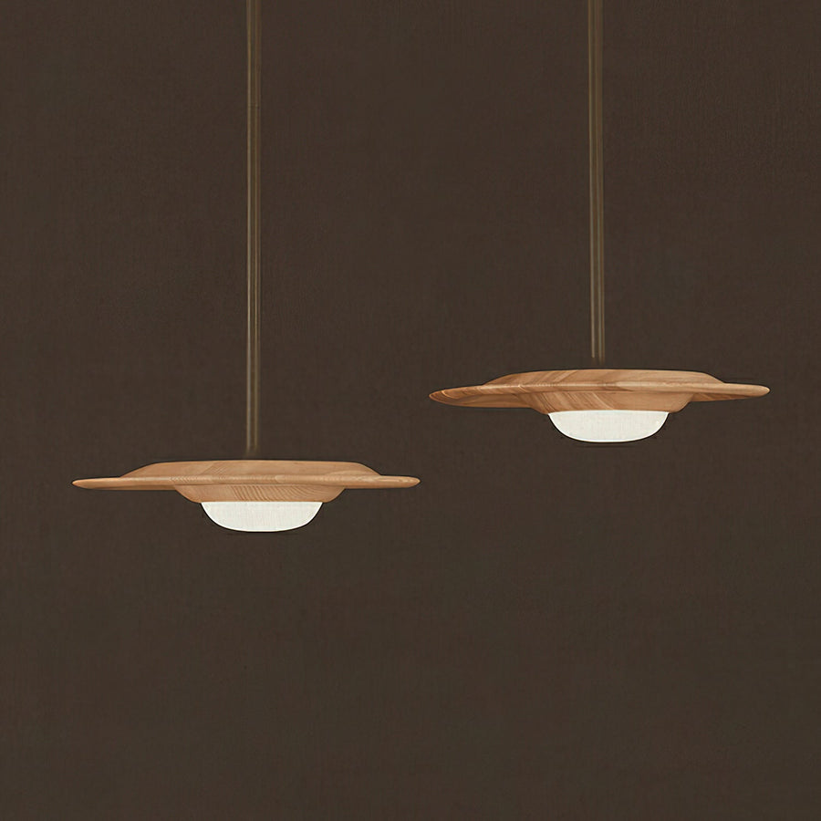 Suspension Lutèce en bois et métal – vue 2