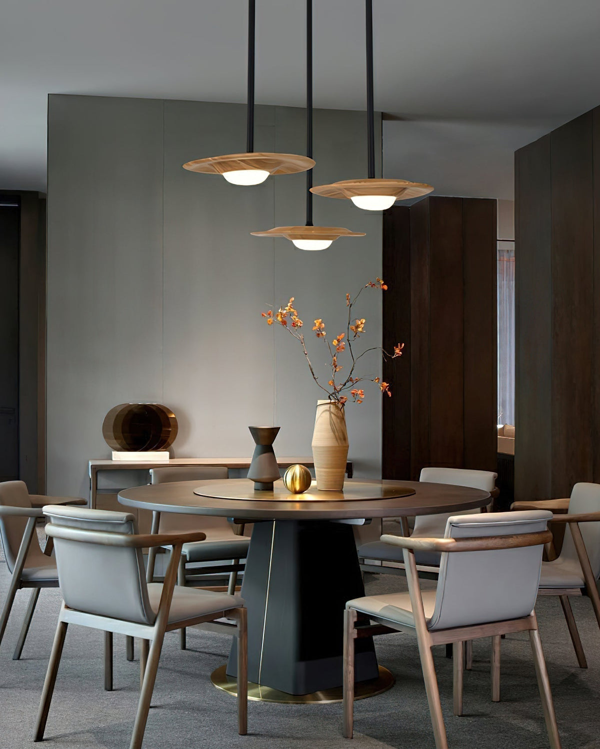 Suspension Lutèce en bois et métal – vue 16