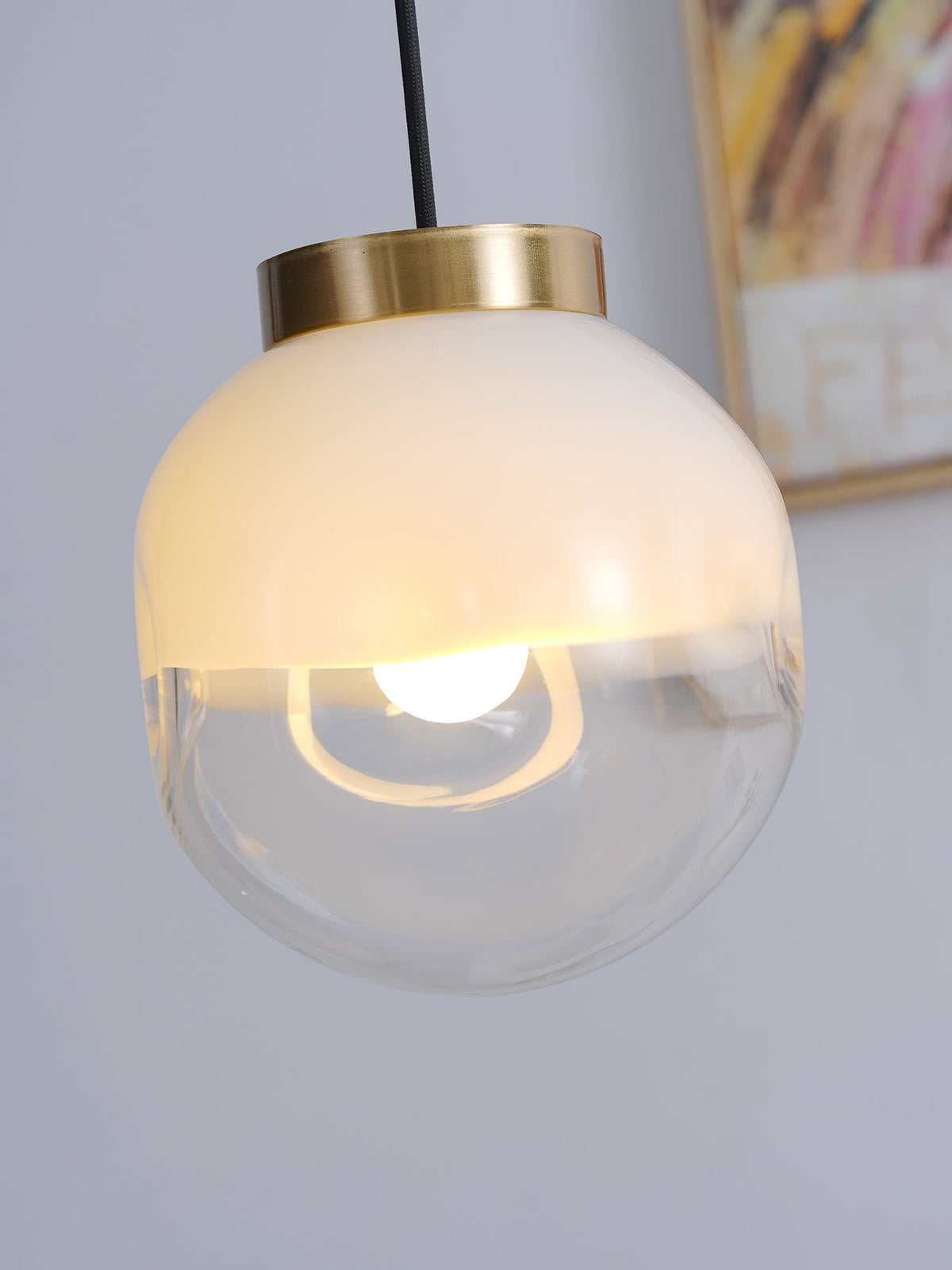 Suspension Étoile en verre et métal – vue 12