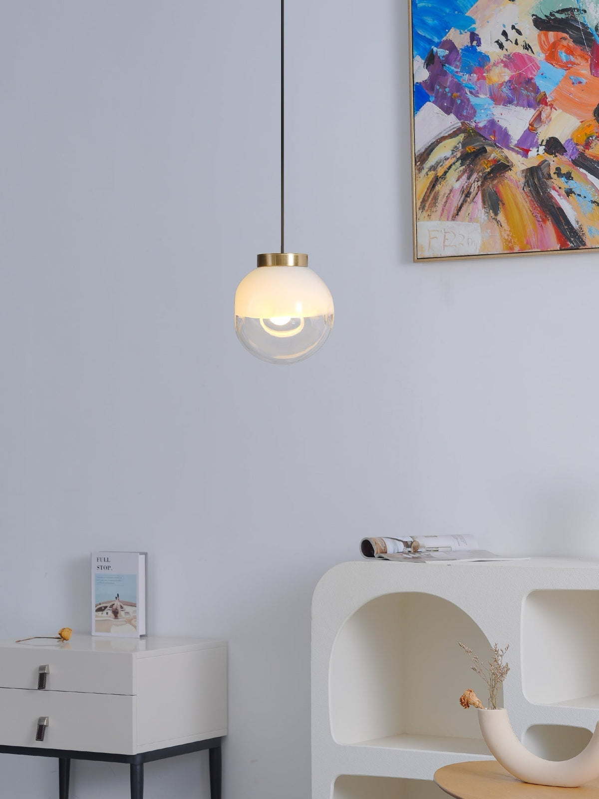 Suspension Étoile en verre et métal – vue 16