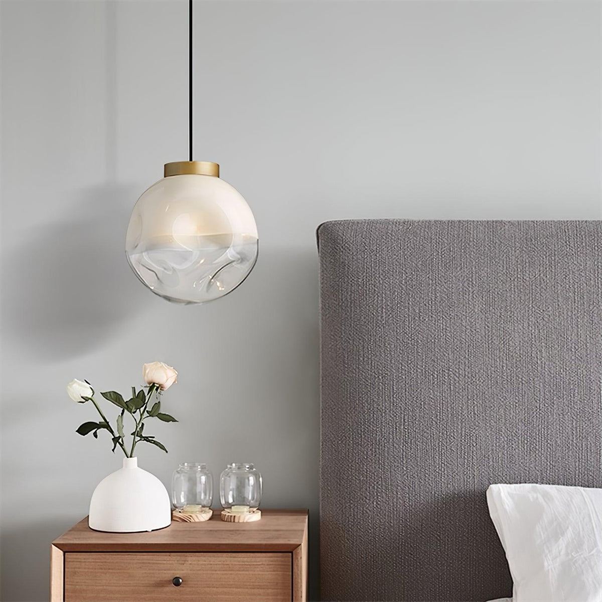 Suspension Étoile en verre et métal – vue 11