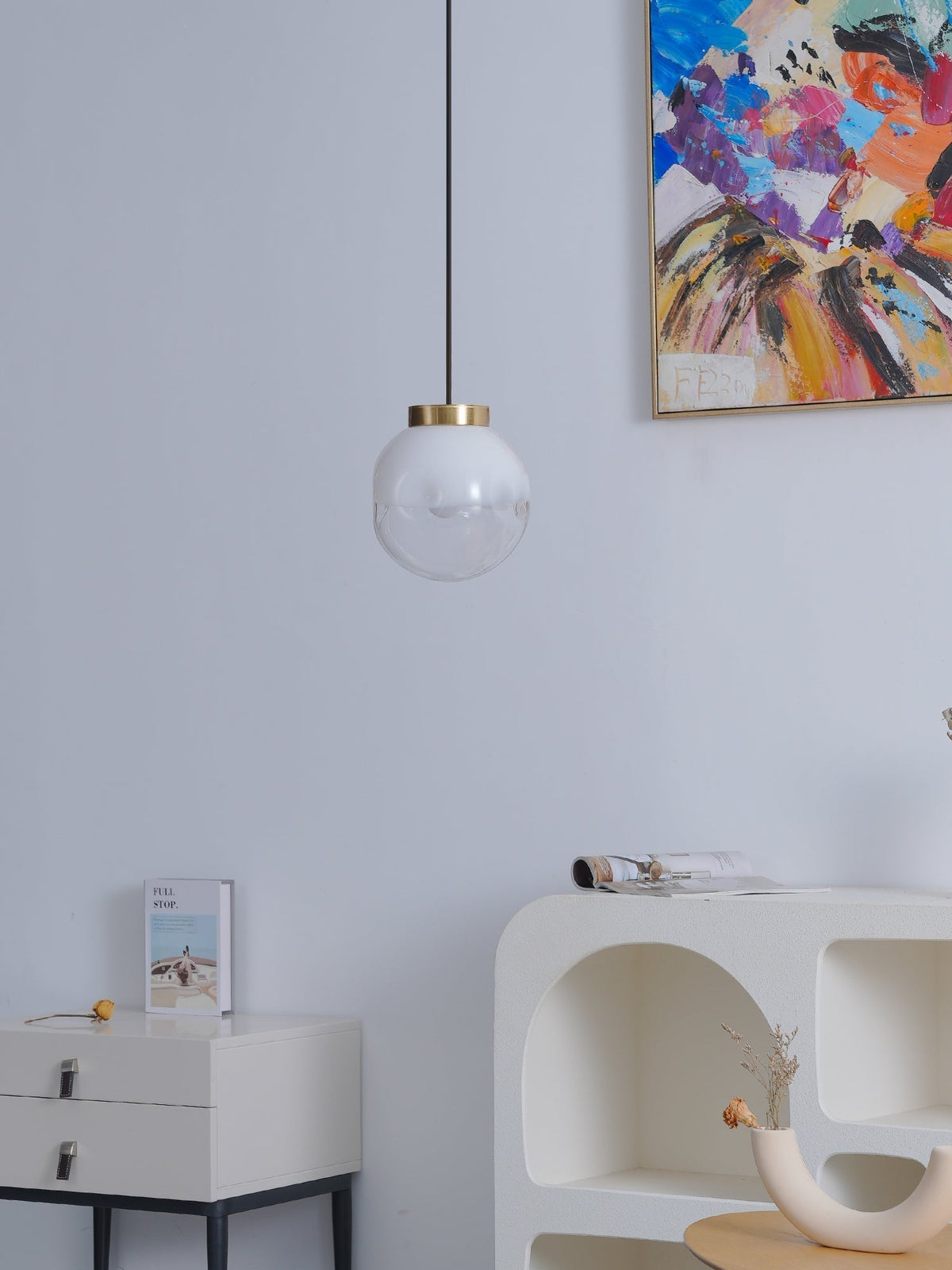 Suspension Étoile en verre et métal – vue 8