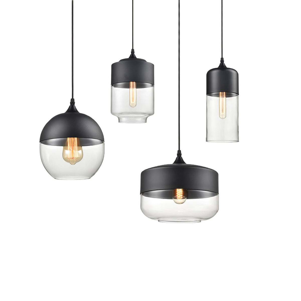 Suspension Térébinthe en verre et métal – vue 12