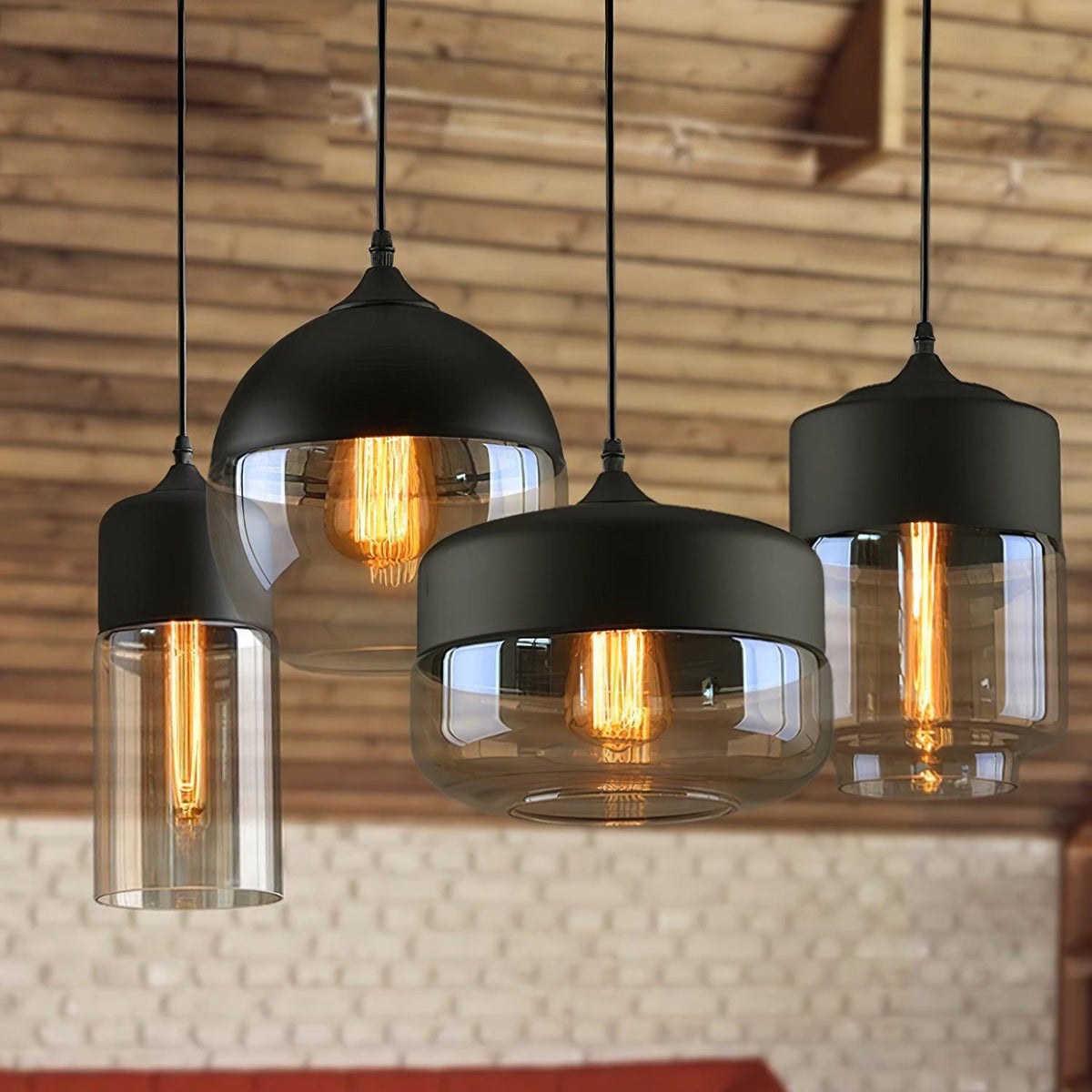 Suspension Térébinthe en verre et métal – vue 45