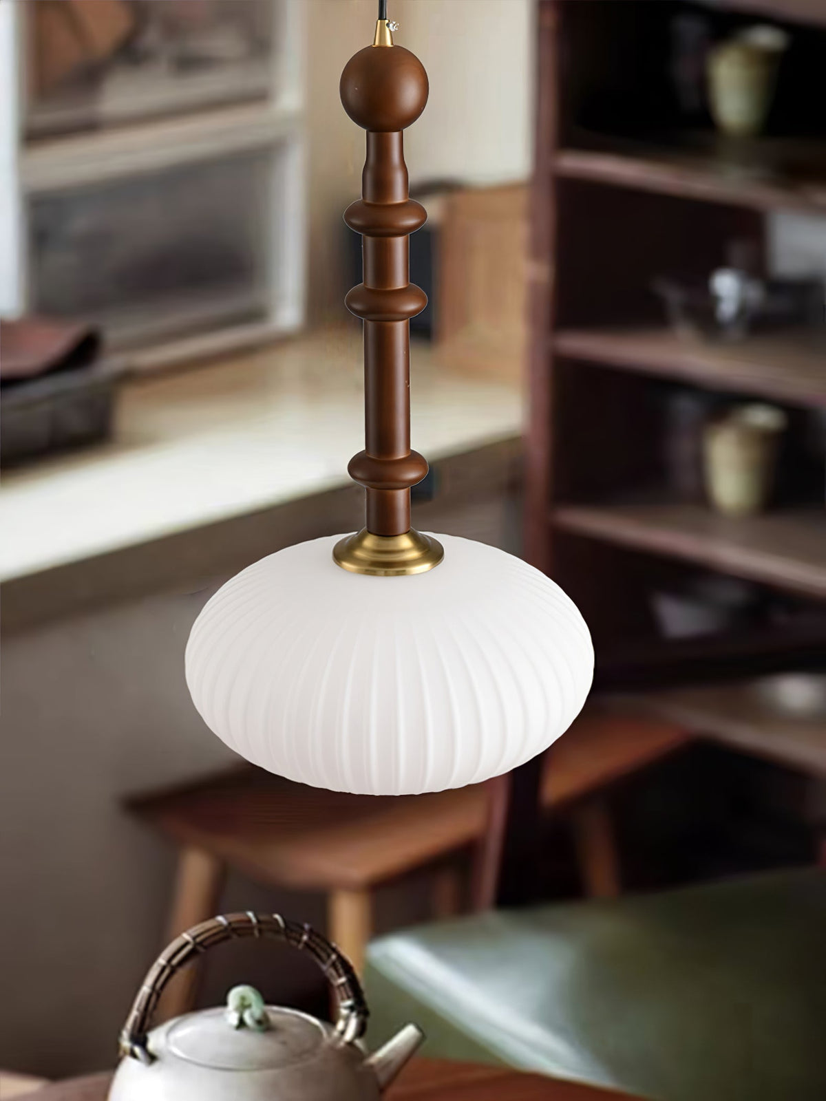Suspension Rêverie en verre et bois – vue 7