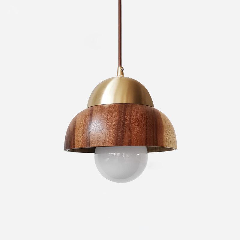 Suspension Pivoine en laiton et bois – vue 12