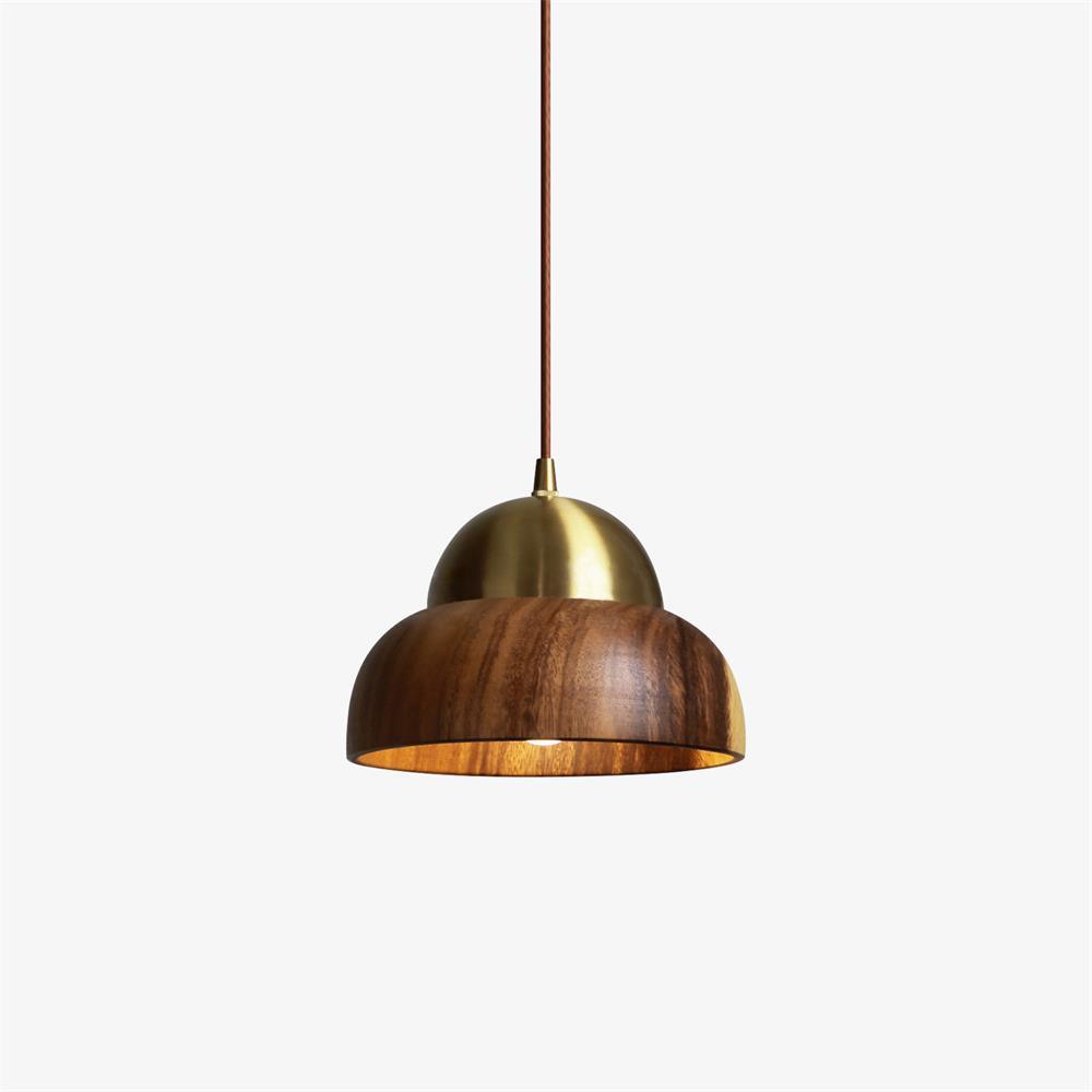Suspension Pivoine en laiton et bois – vue 14