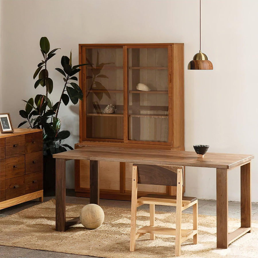 Suspension Pivoine en laiton et bois – vue 4