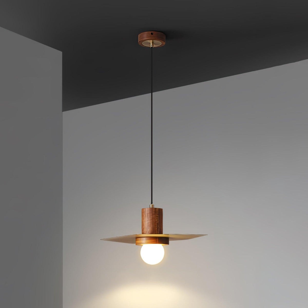 Suspension Hélice en bois et verre – vue 14