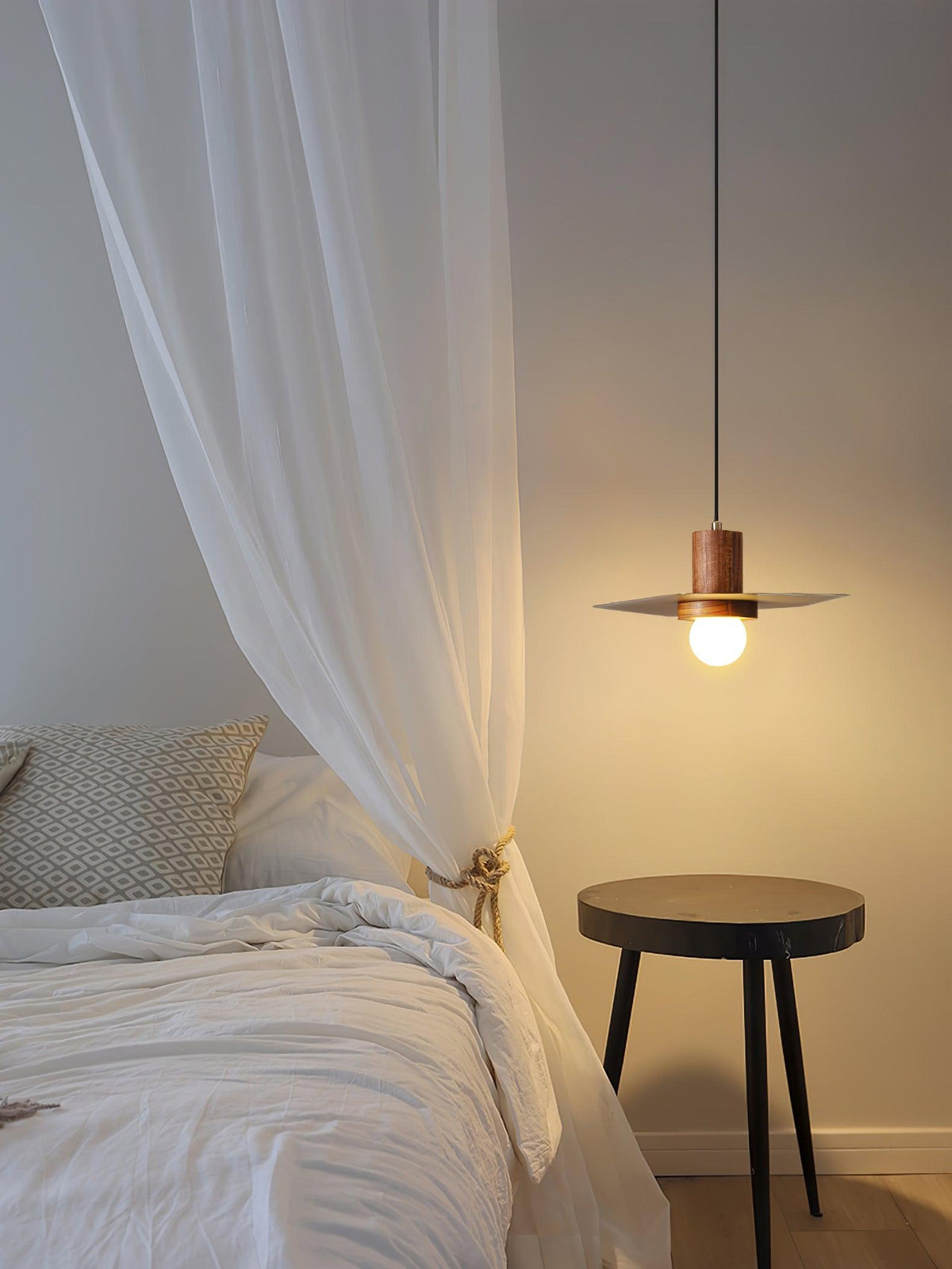 Suspension Hélice en bois et verre – vue 13