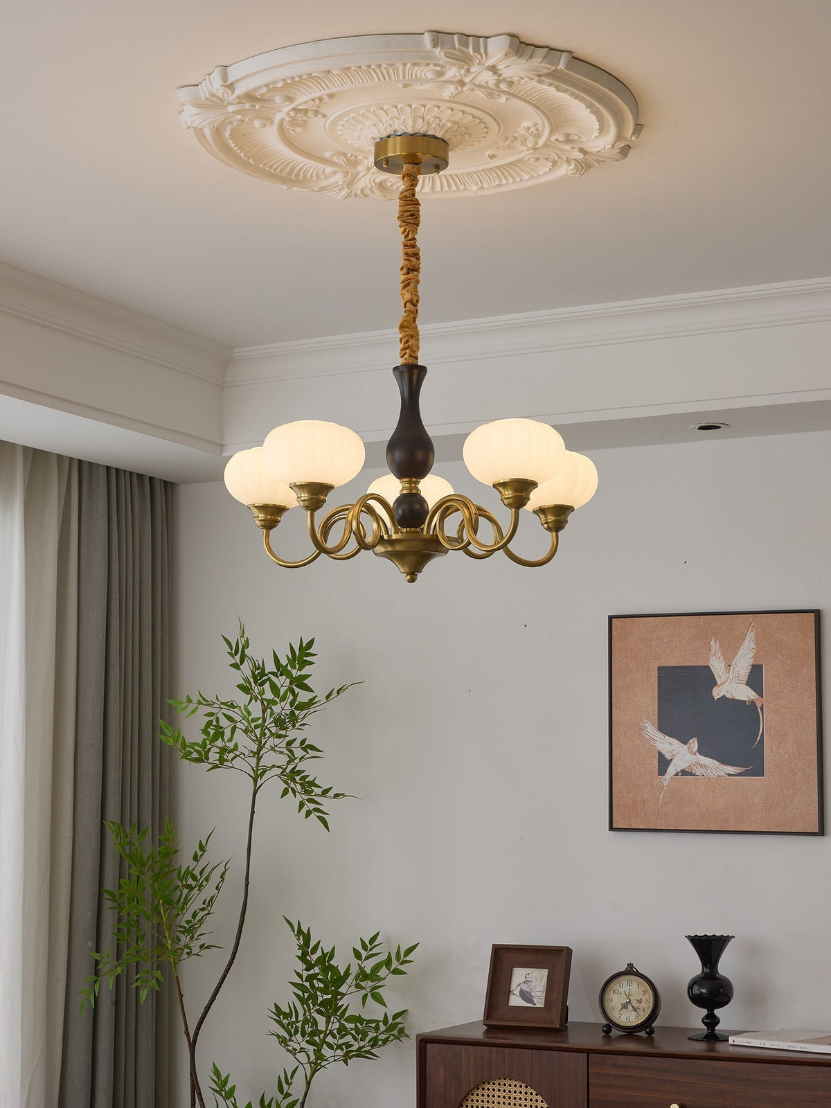 Lustre Ulysse en bois et verre – vue 35