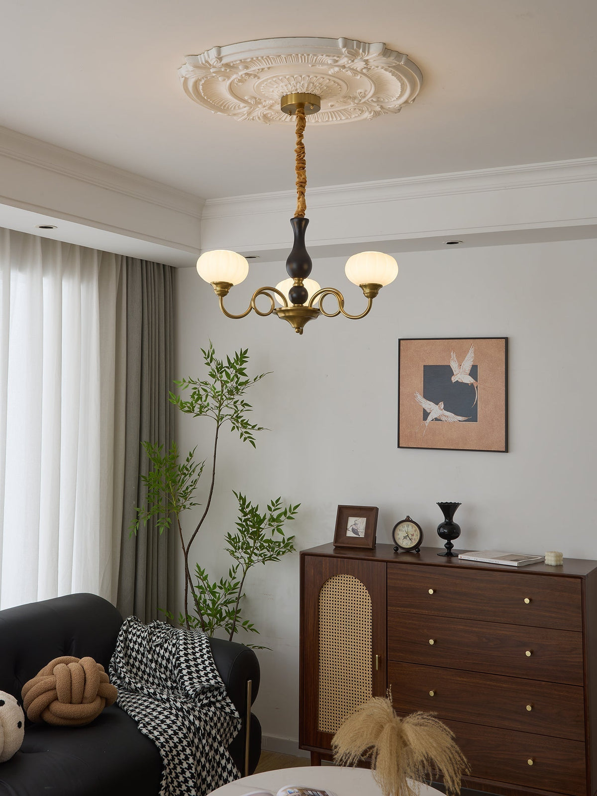 Lustre Ulysse en bois et verre – vue 7