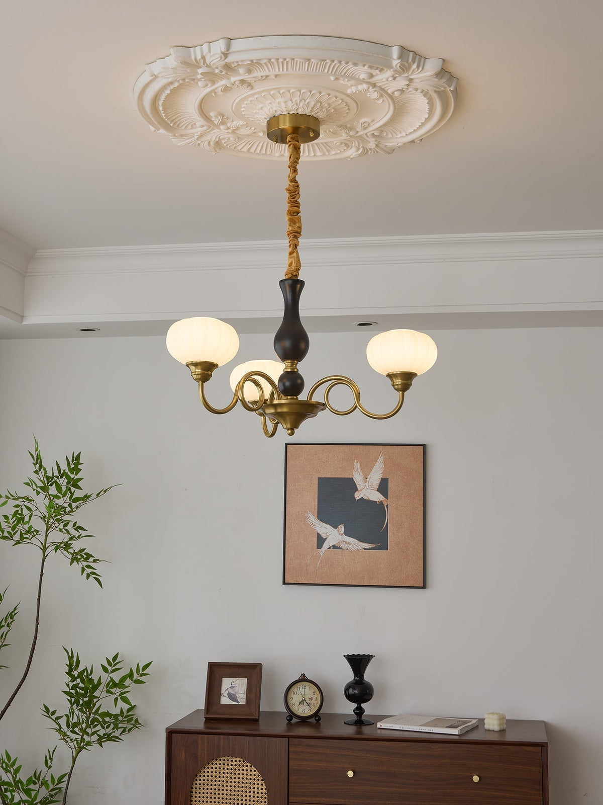 Lustre Ulysse en bois et verre – vue 8