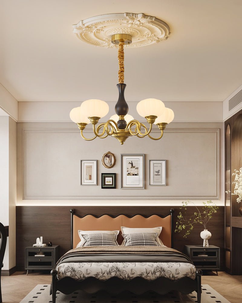 Lustre Ulysse en bois et verre – vue 10