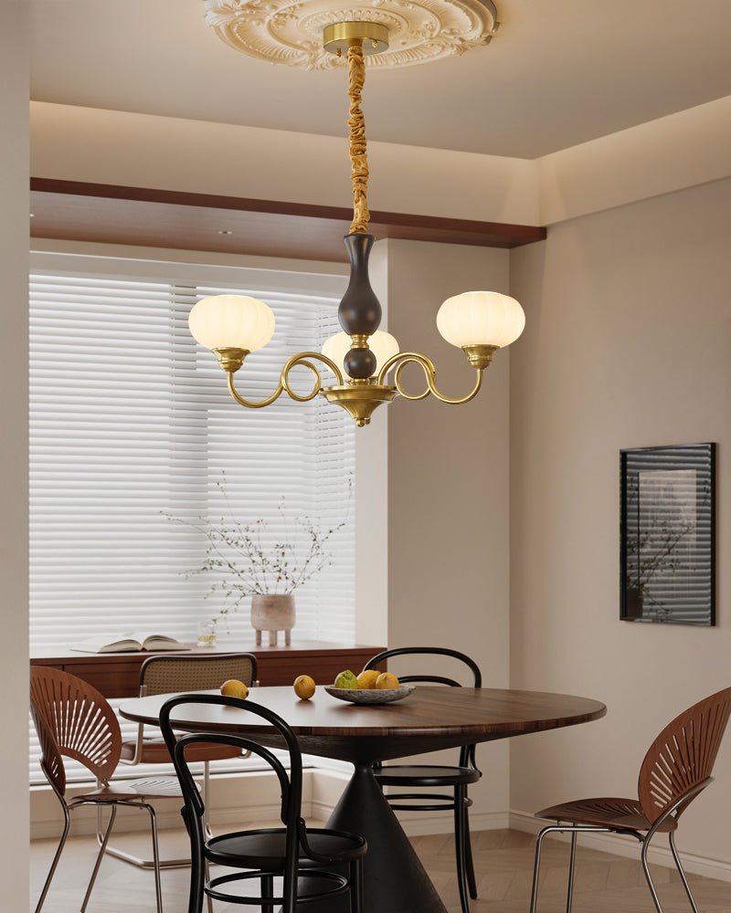 Lustre Ulysse en bois et verre – vue 11
