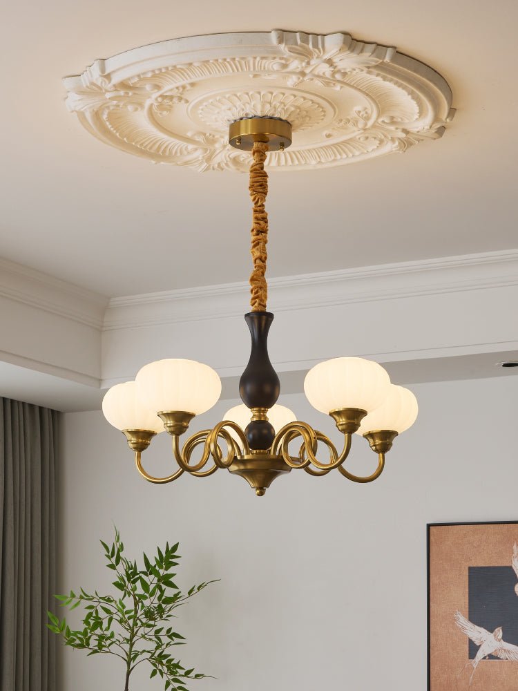 Lustre Ulysse en bois et verre – vue 16