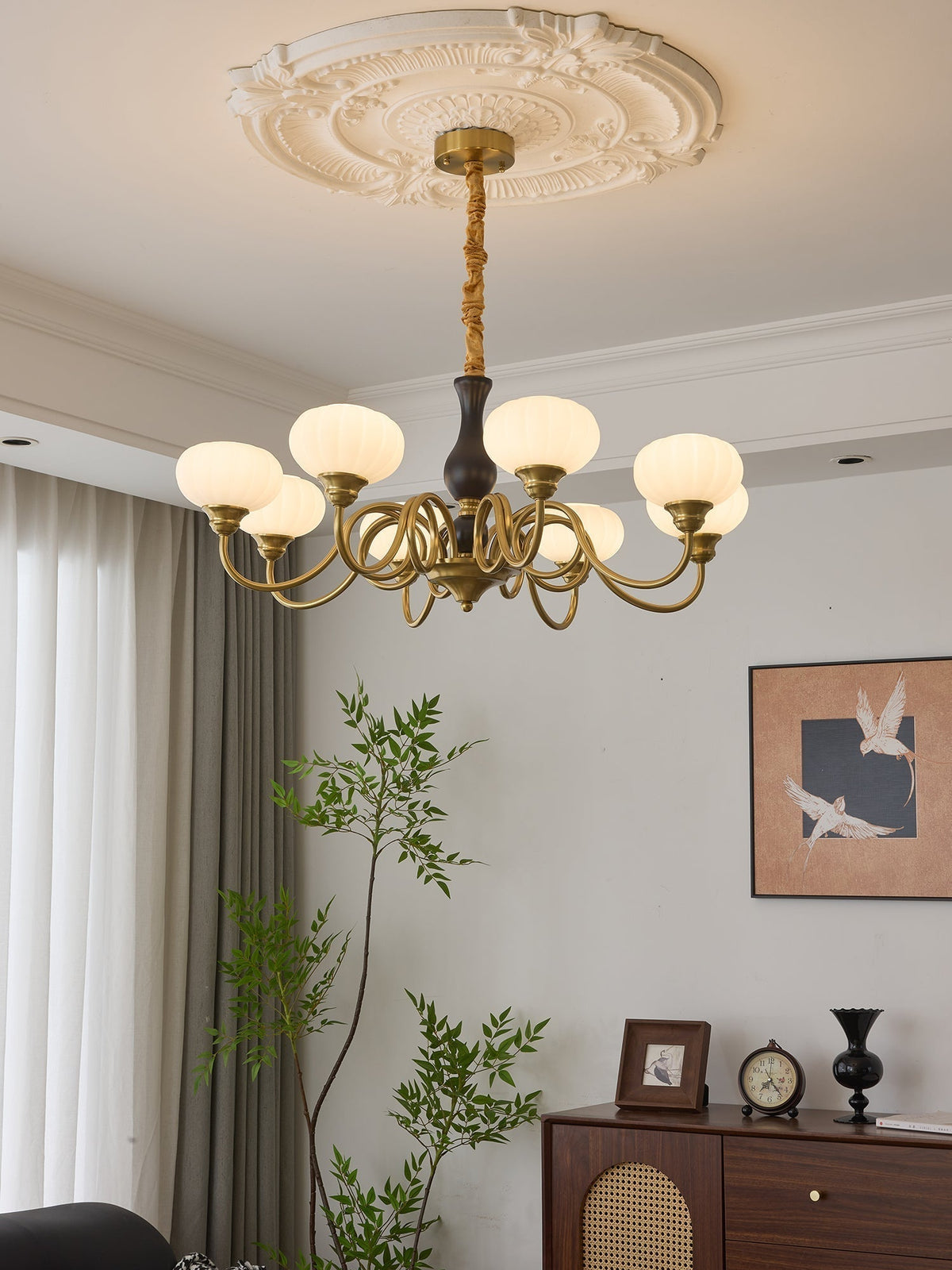 Lustre Ulysse en bois et verre – vue 23