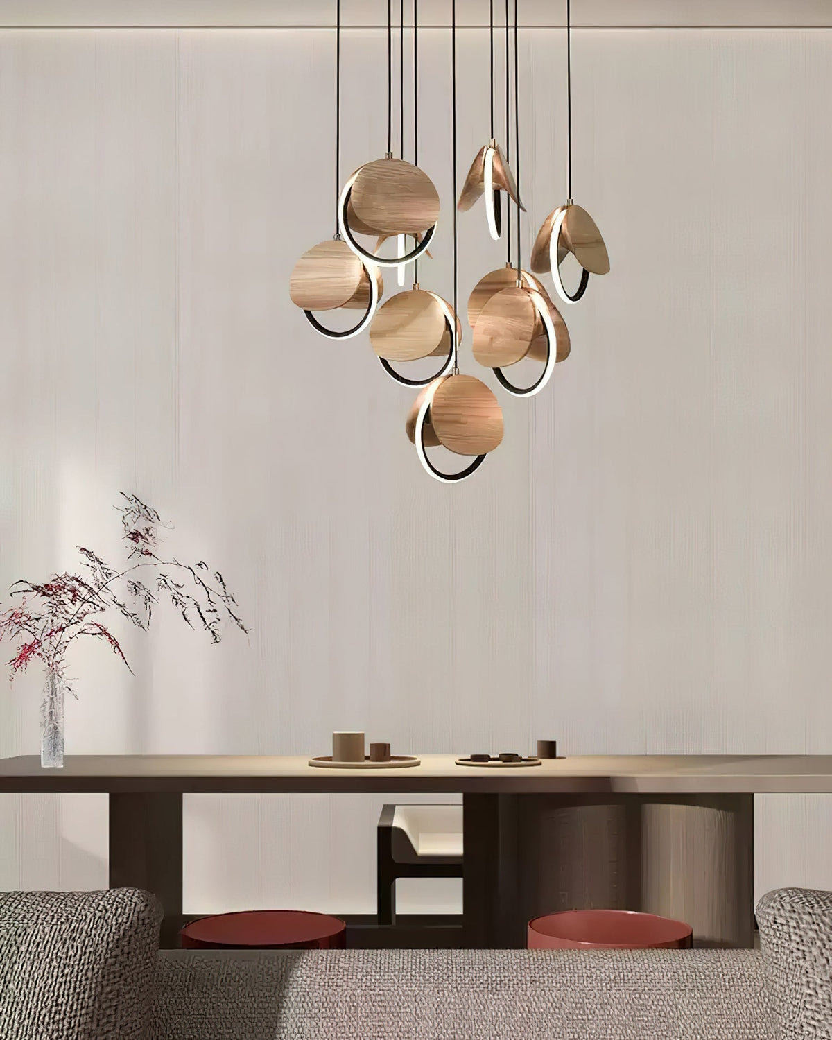 Lustre Ambleteuse en bois et métal – vue 16