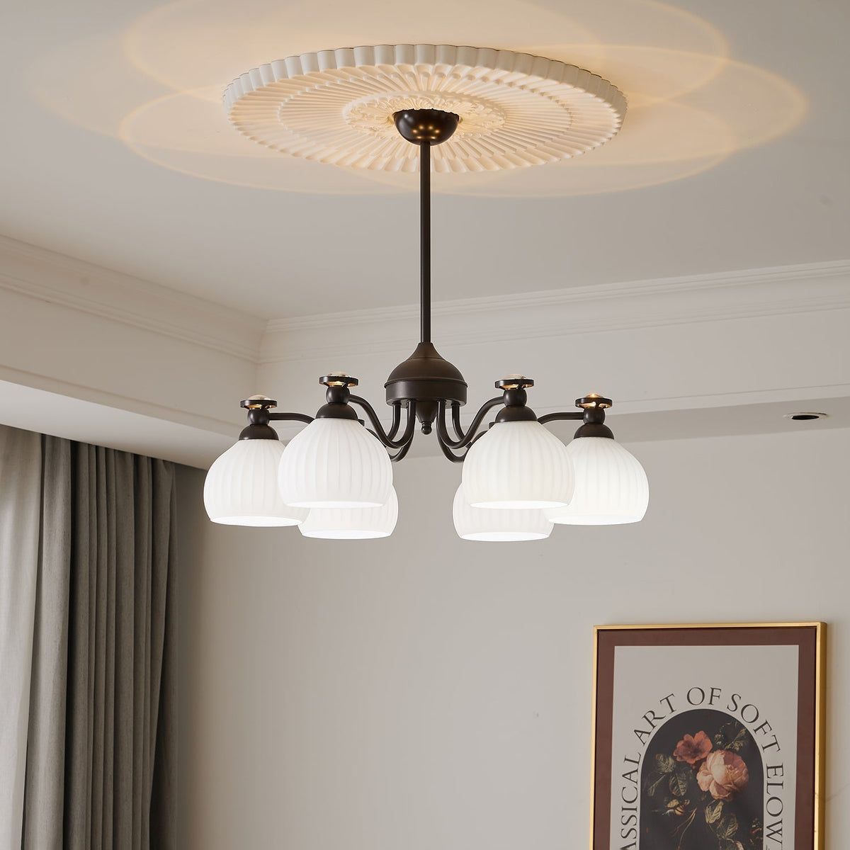 Lustre Vaisseau en verre et métal – vue 15