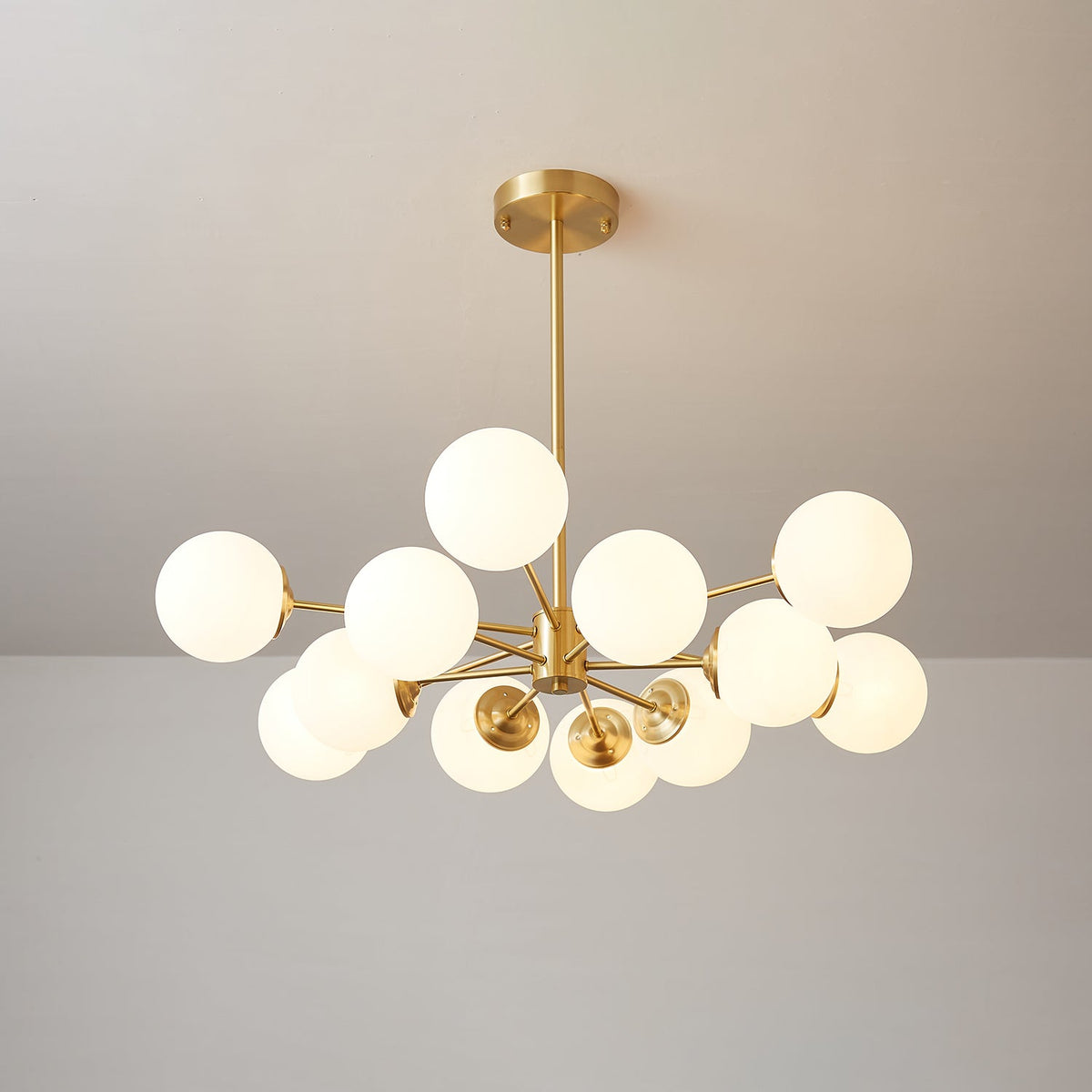 Lustre Cantate en laiton et verre – vue 25