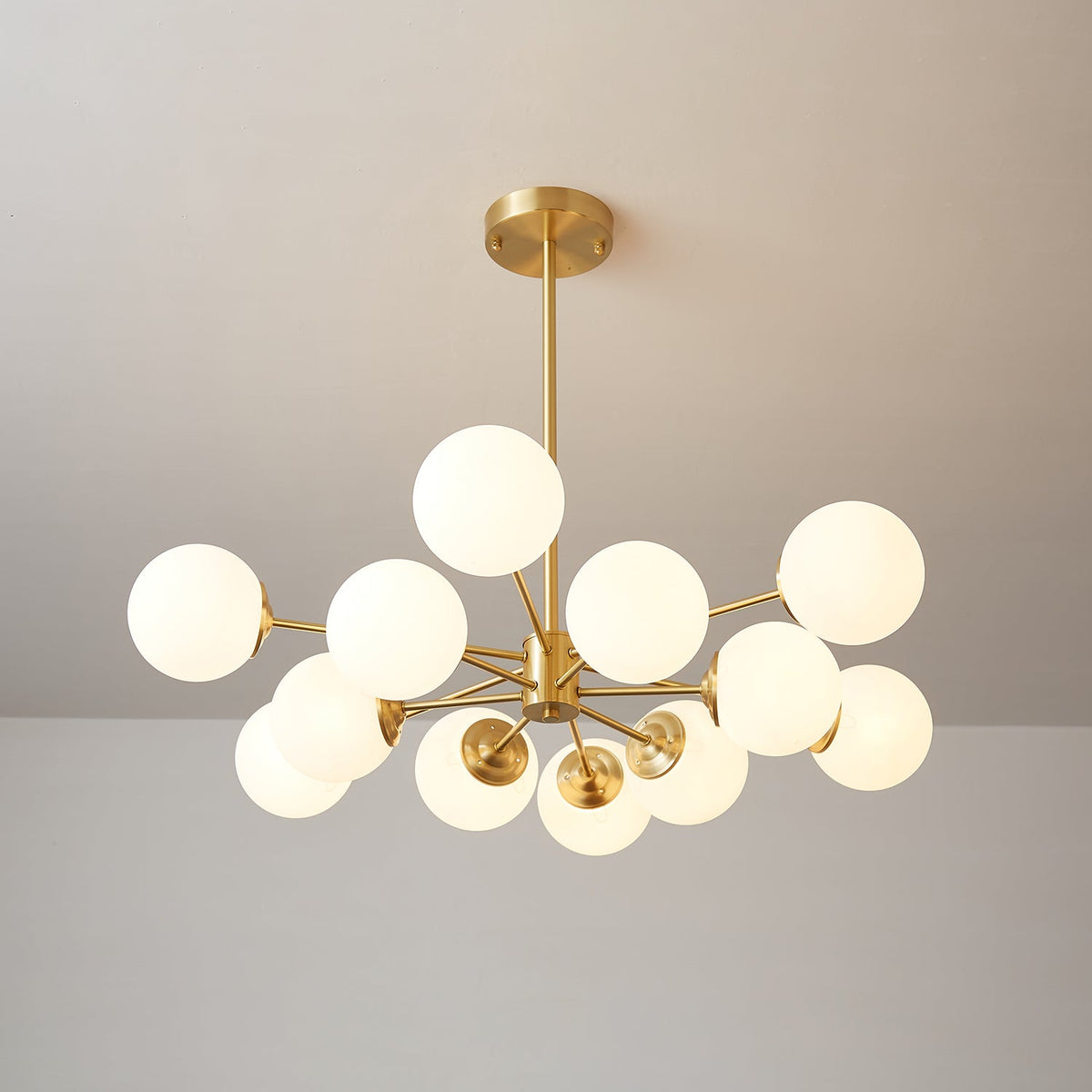 Lustre Cantate en laiton et verre – vue 30