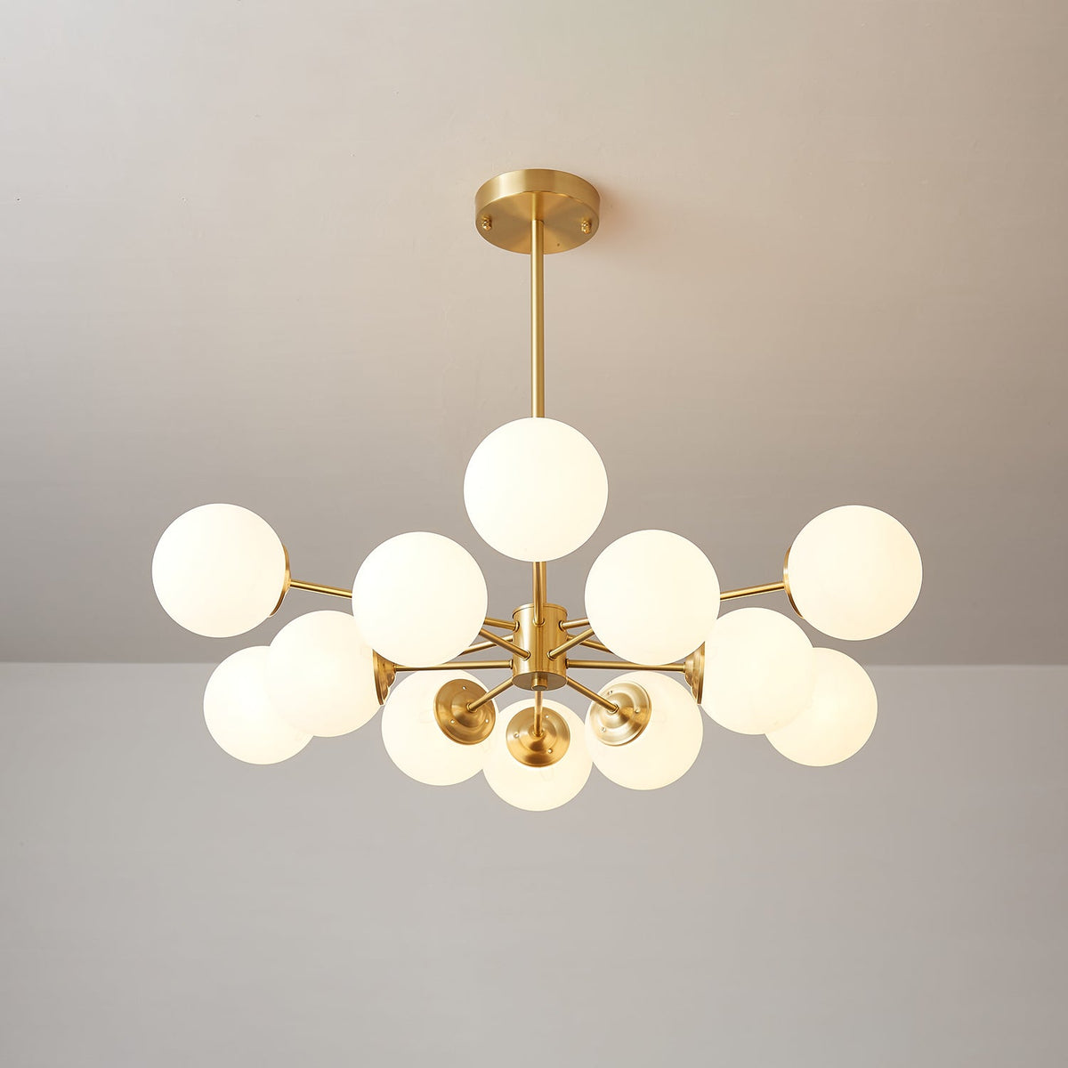 Lustre Cantate en laiton et verre – vue 34