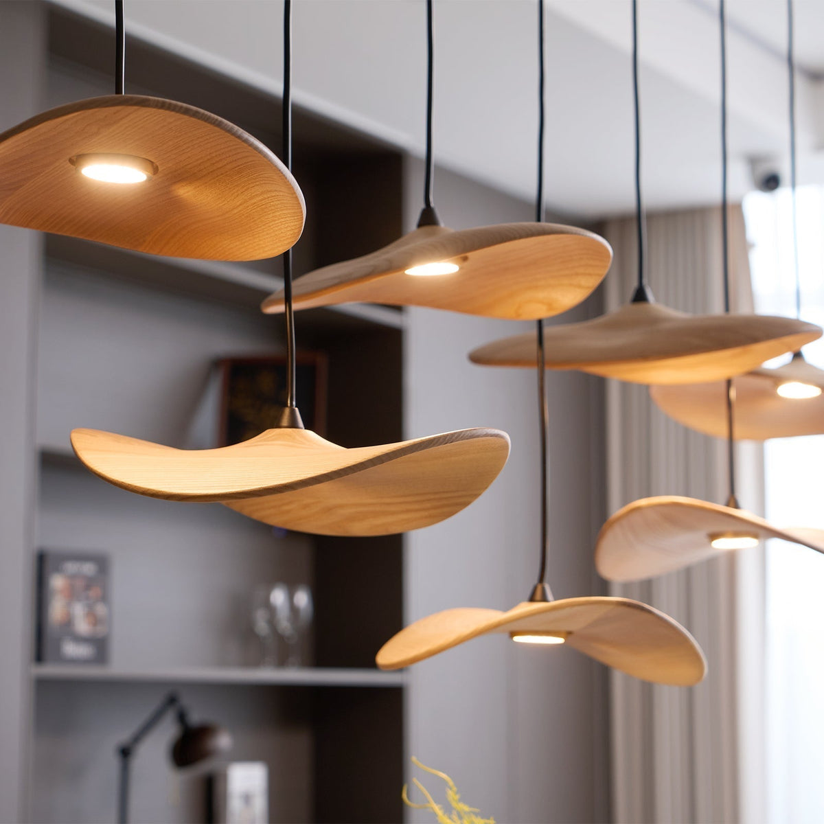 Lustre Saule en bois et métal – vue 51