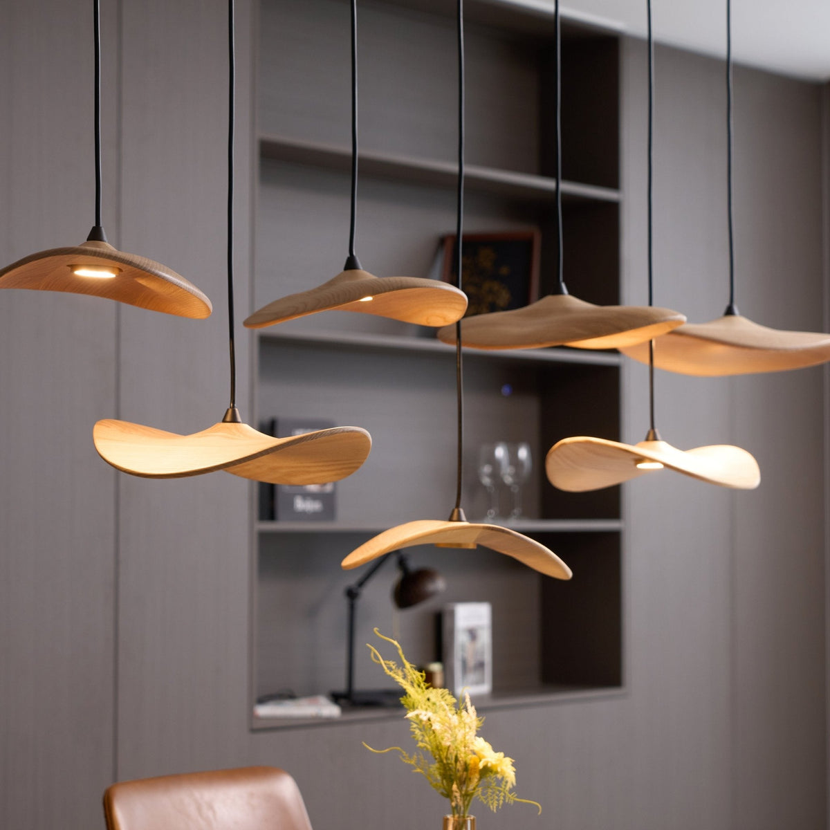 Lustre Saule en bois et métal – vue 40