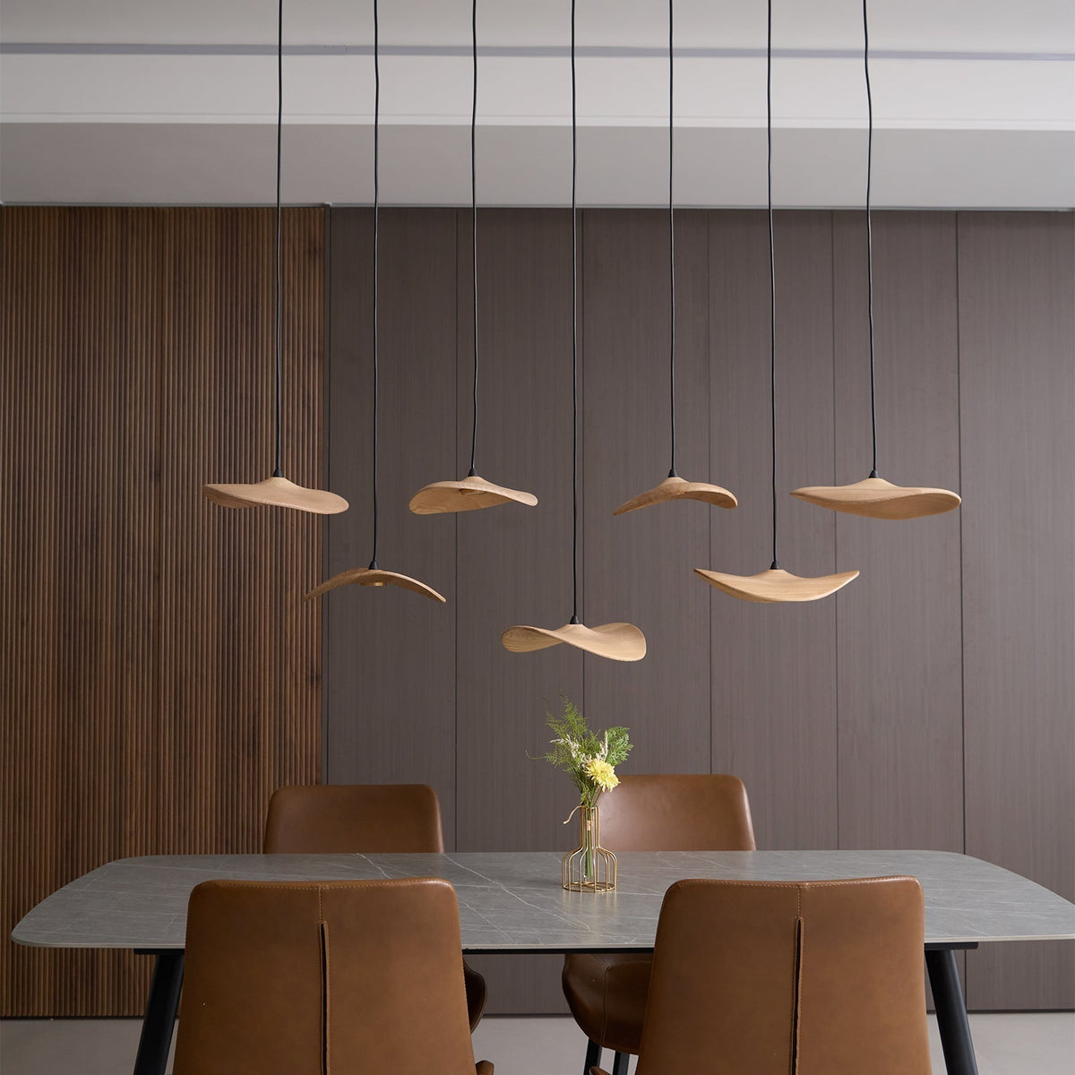 Lustre Saule en bois et métal – vue 23