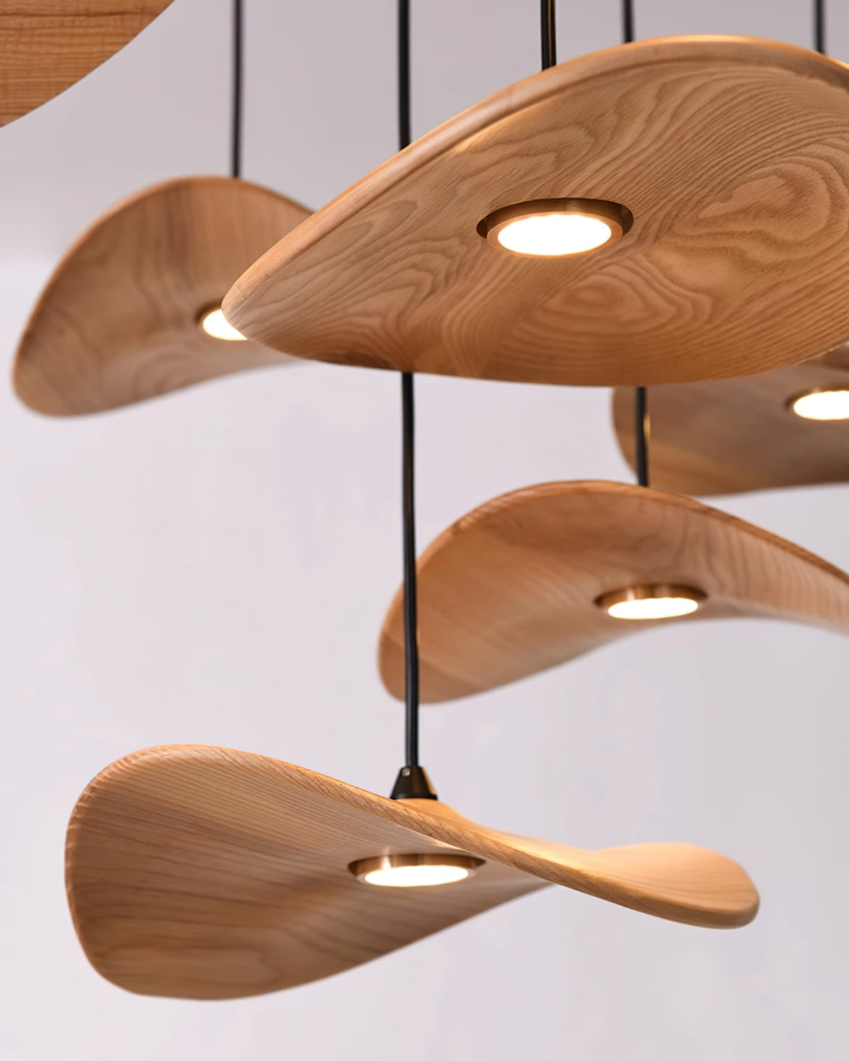 Lustre Saule en bois et métal – vue 9