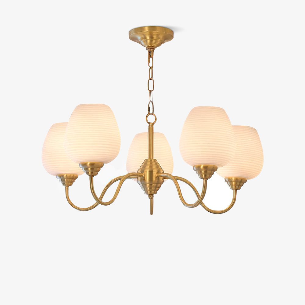 Lustre Mascaret en verre et laiton – vue 27