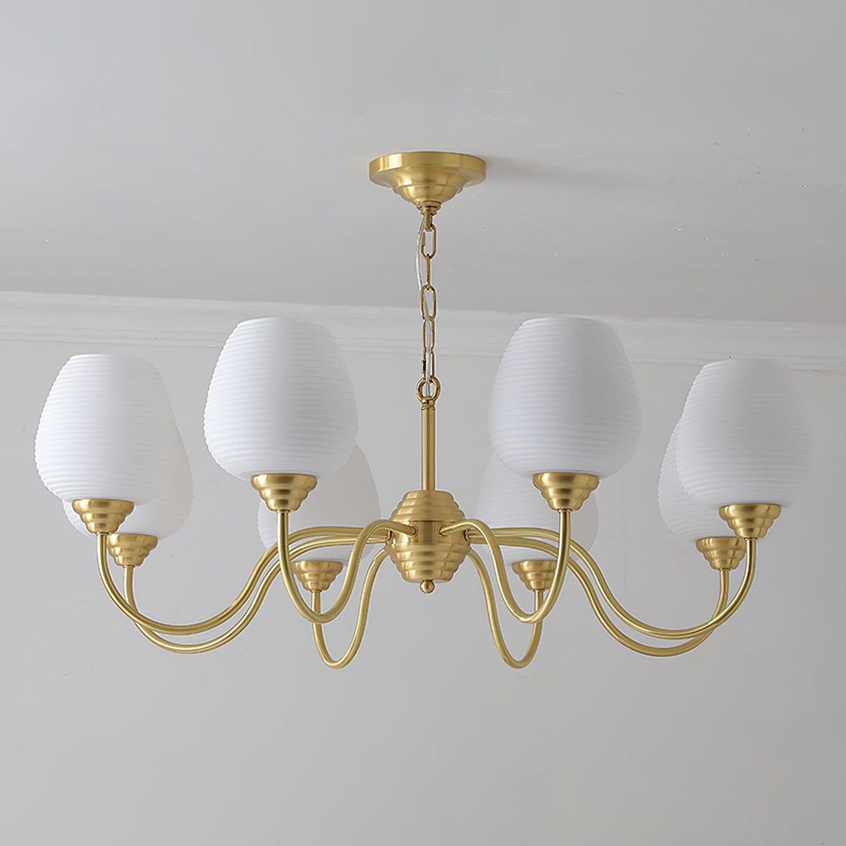 Lustre Mascaret en verre et laiton – vue 6