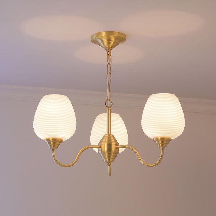 Lustre Mascaret en verre et laiton – vue 13