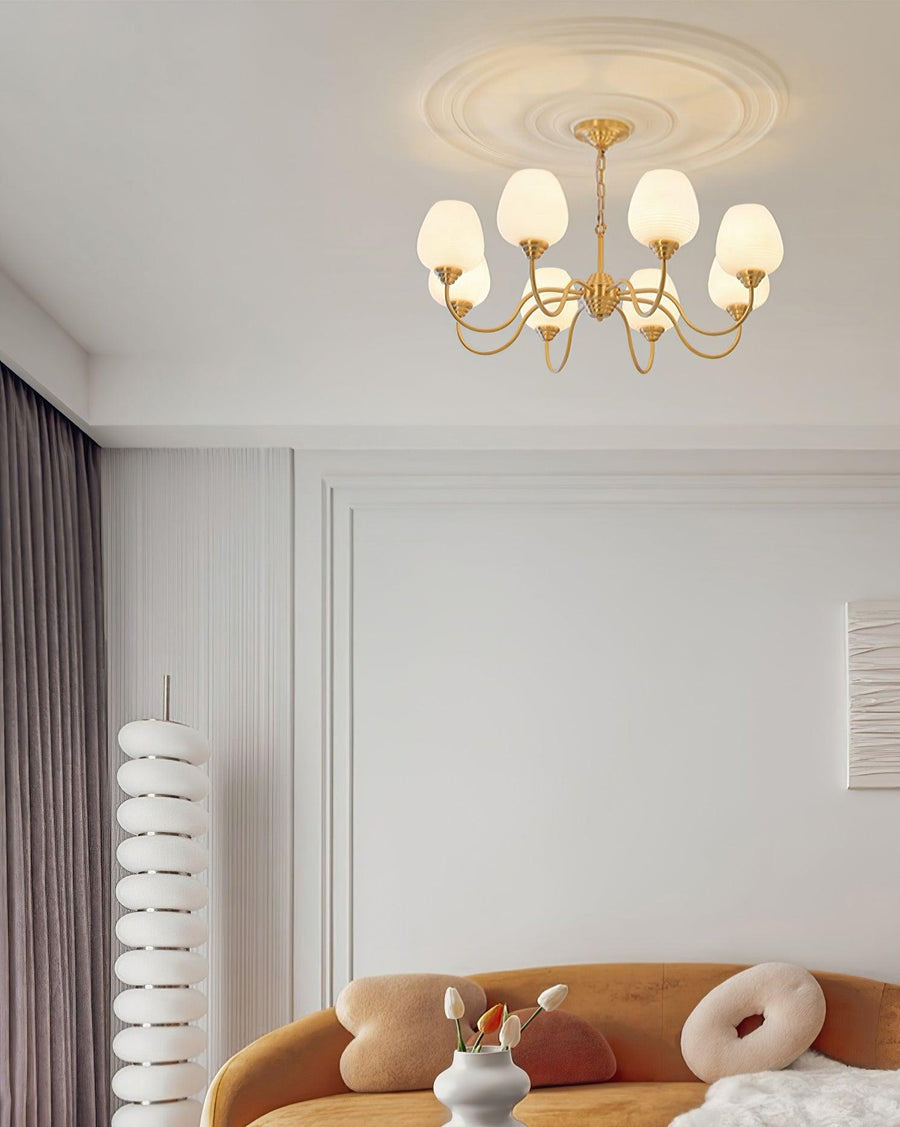 Lustre Mascaret en verre et laiton – vue 2