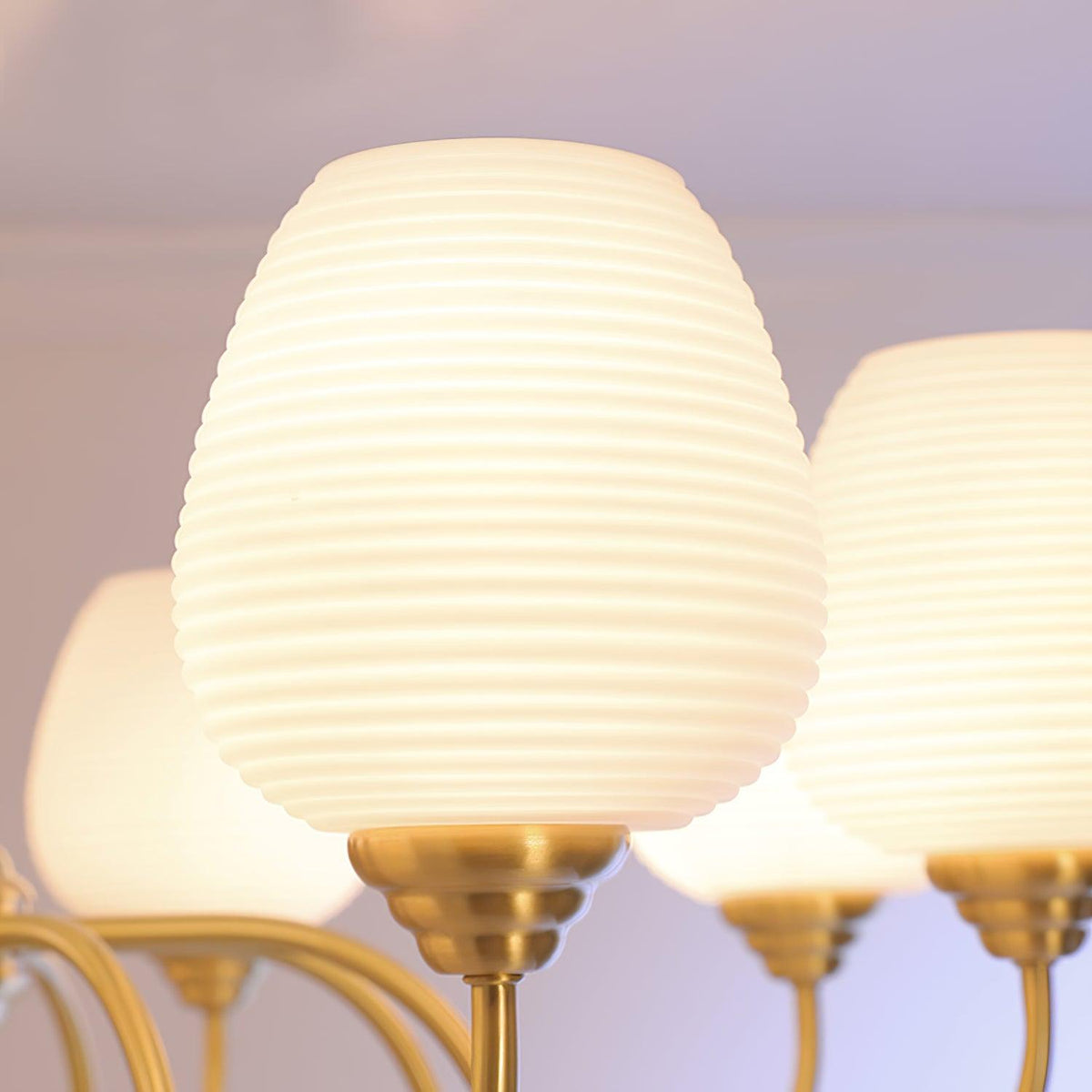 Lustre Mascaret en verre et laiton – vue 10