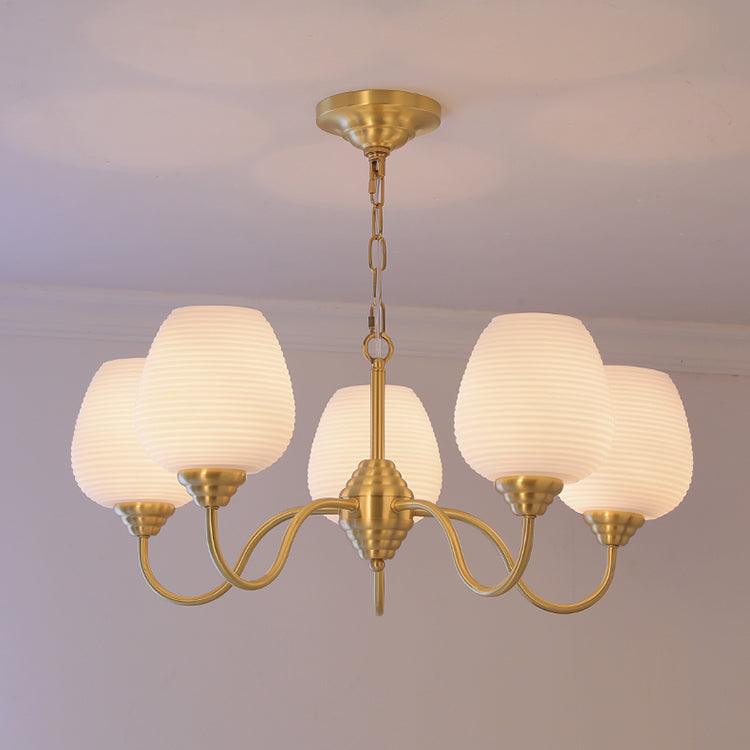 Lustre Mascaret en verre et laiton – vue 5