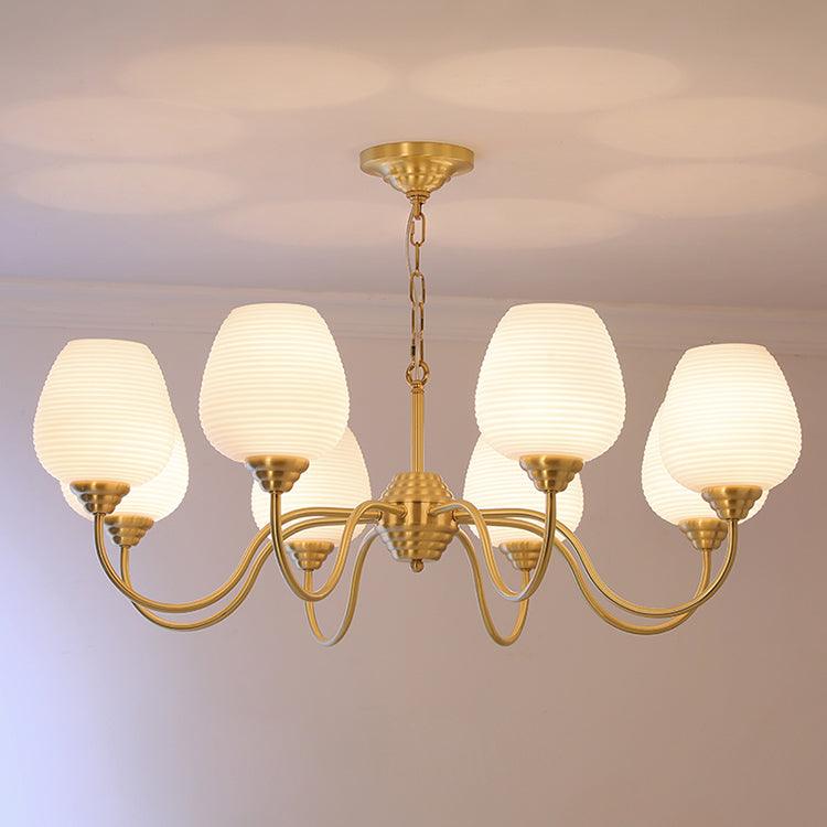 Lustre Mascaret en verre et laiton – vue 8