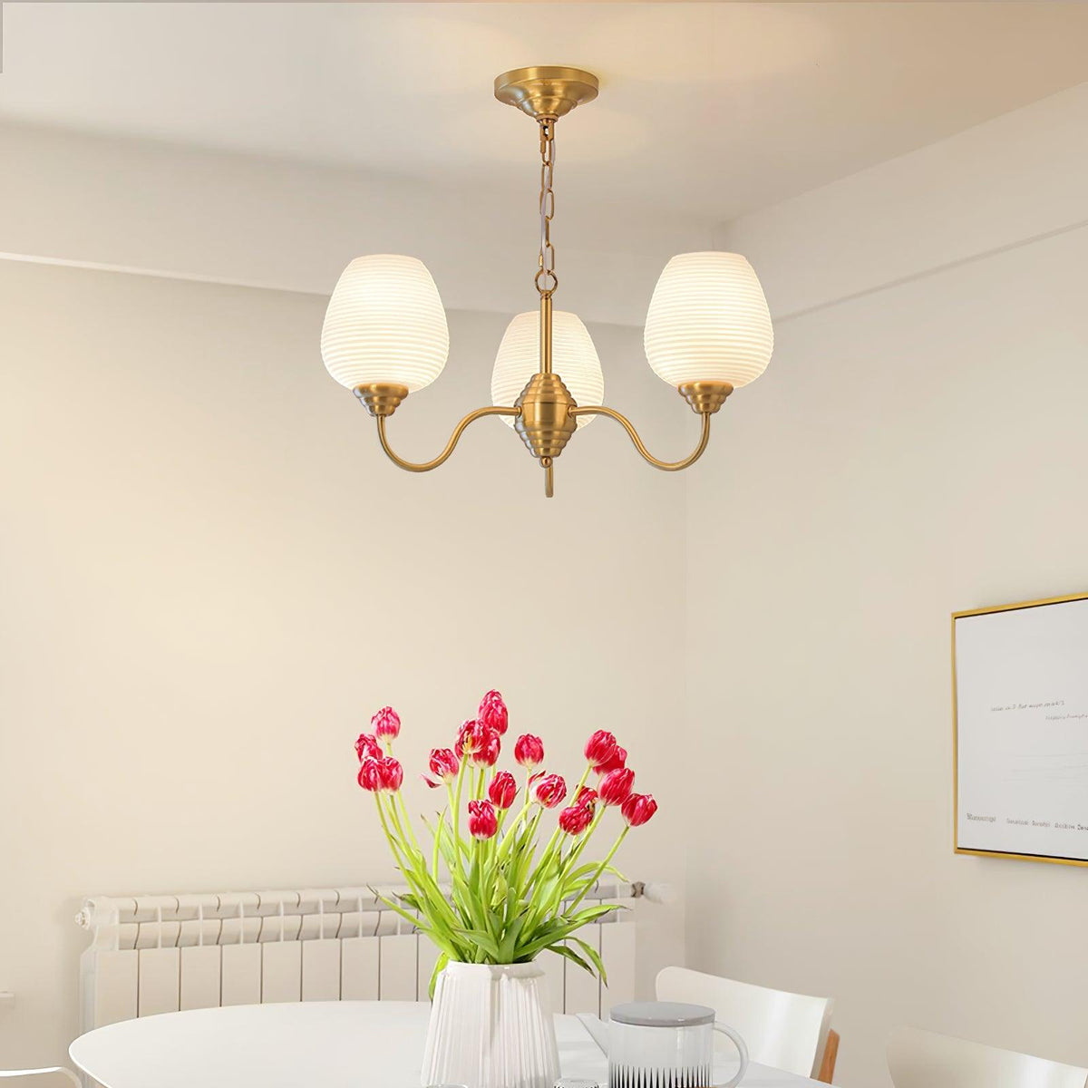 Lustre Mascaret en verre et laiton – vue 18