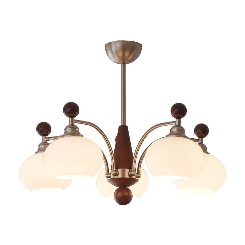 Lustre Armelle en verre et bois – vue 3