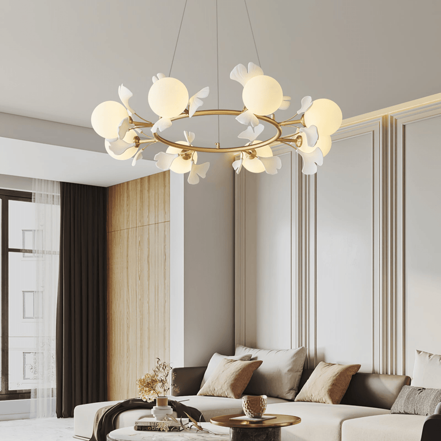 Lustre Lisbonne en céramique et laiton – vue 4
