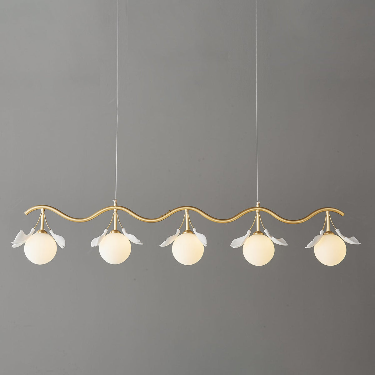 Lustre Lisbonne en céramique et laiton – vue 2