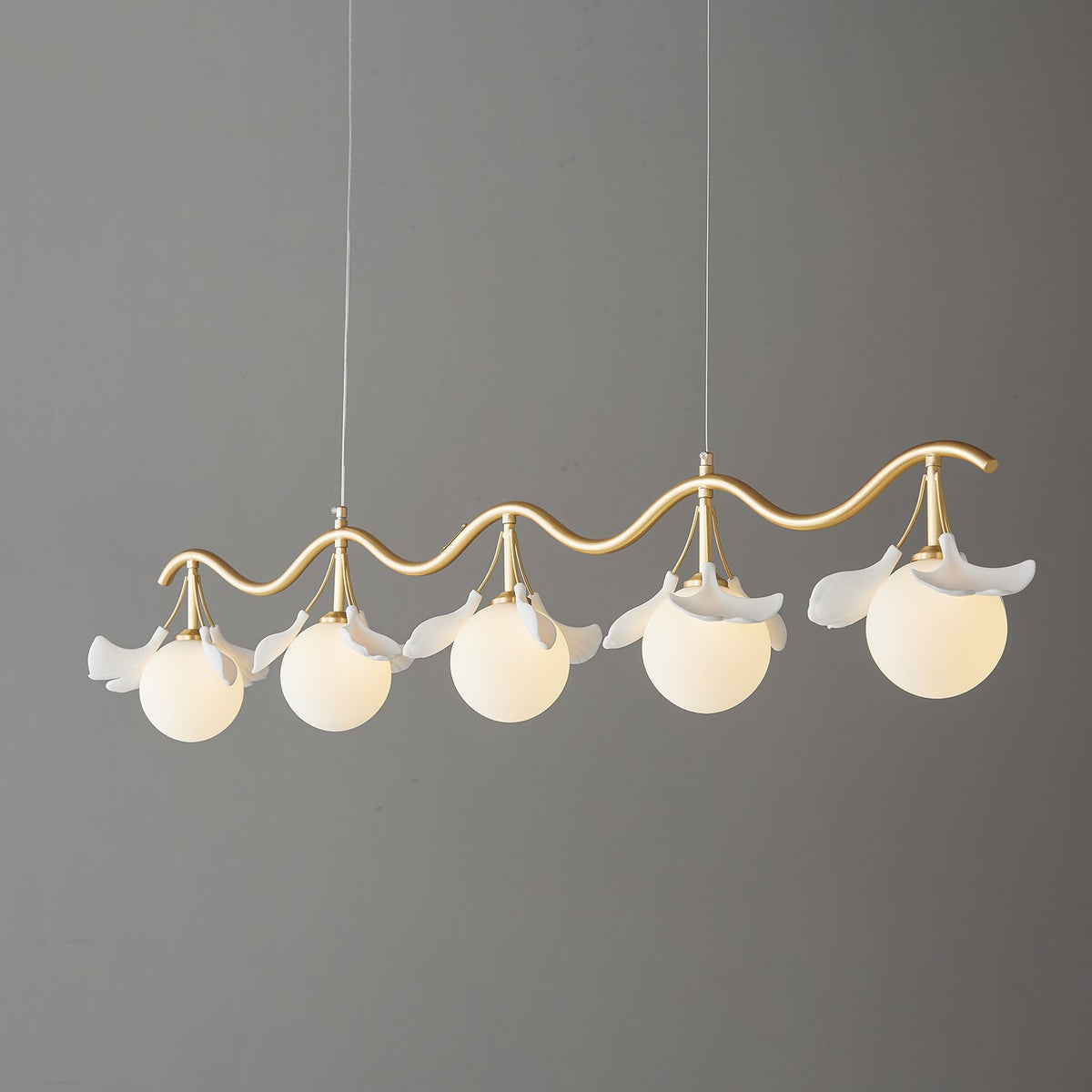 Lustre Lisbonne en céramique et laiton – vue 6