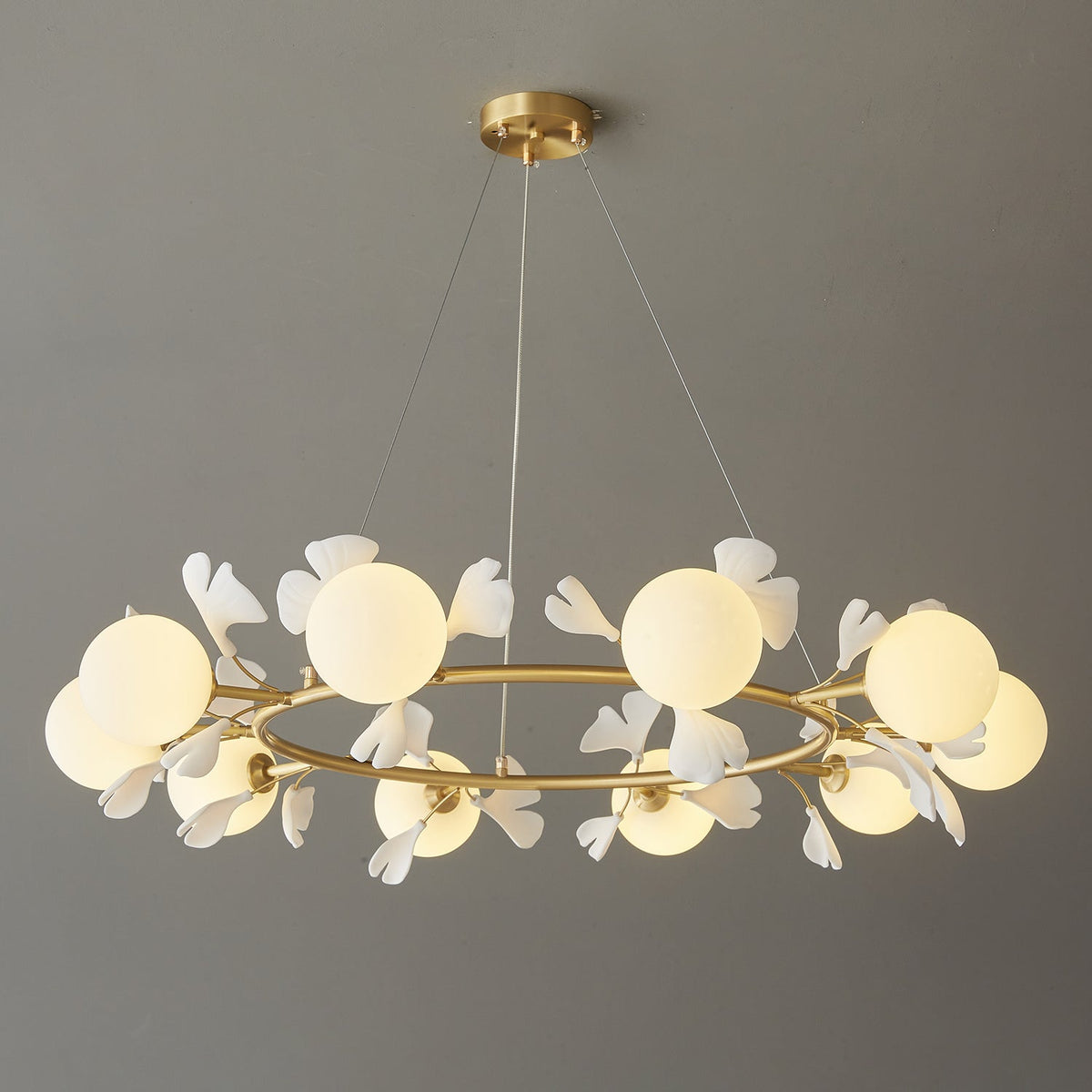 Lustre Lisbonne en céramique et laiton – vue 15