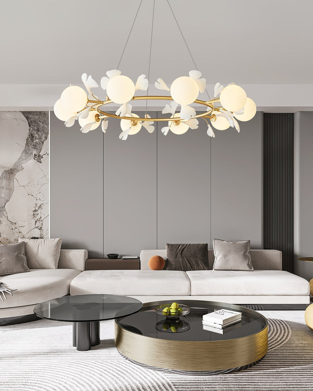 Lustre Lisbonne en céramique et laiton – vue 39