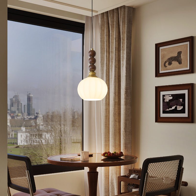 Suspension Piana en verre et bois – vue 3