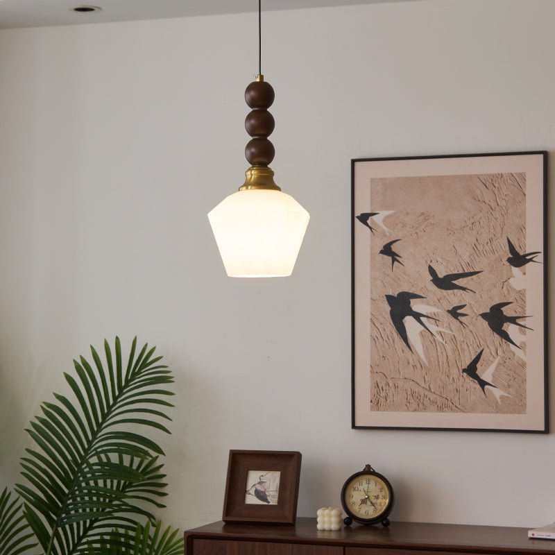Suspension Piana en verre et bois – vue 5