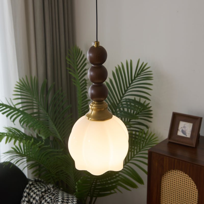 Suspension Piana en verre et bois – vue 6