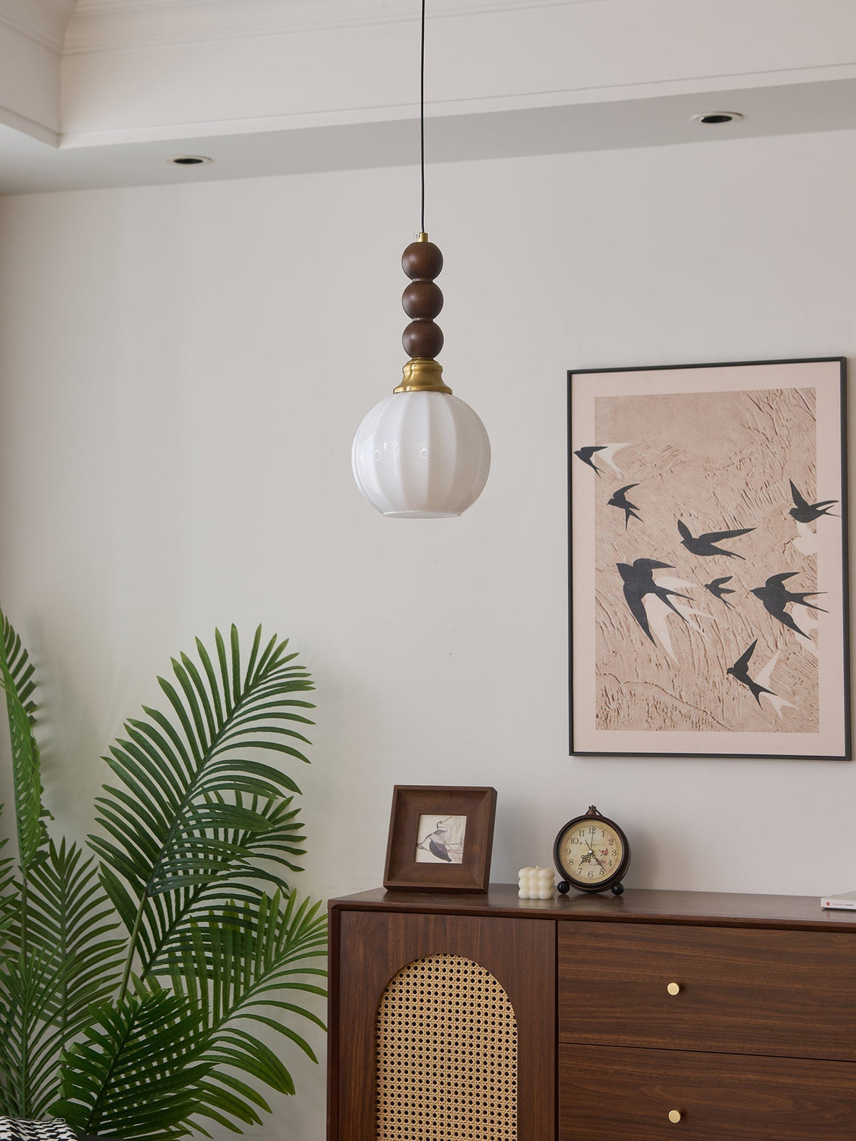 Suspension Piana en verre et bois – vue 10
