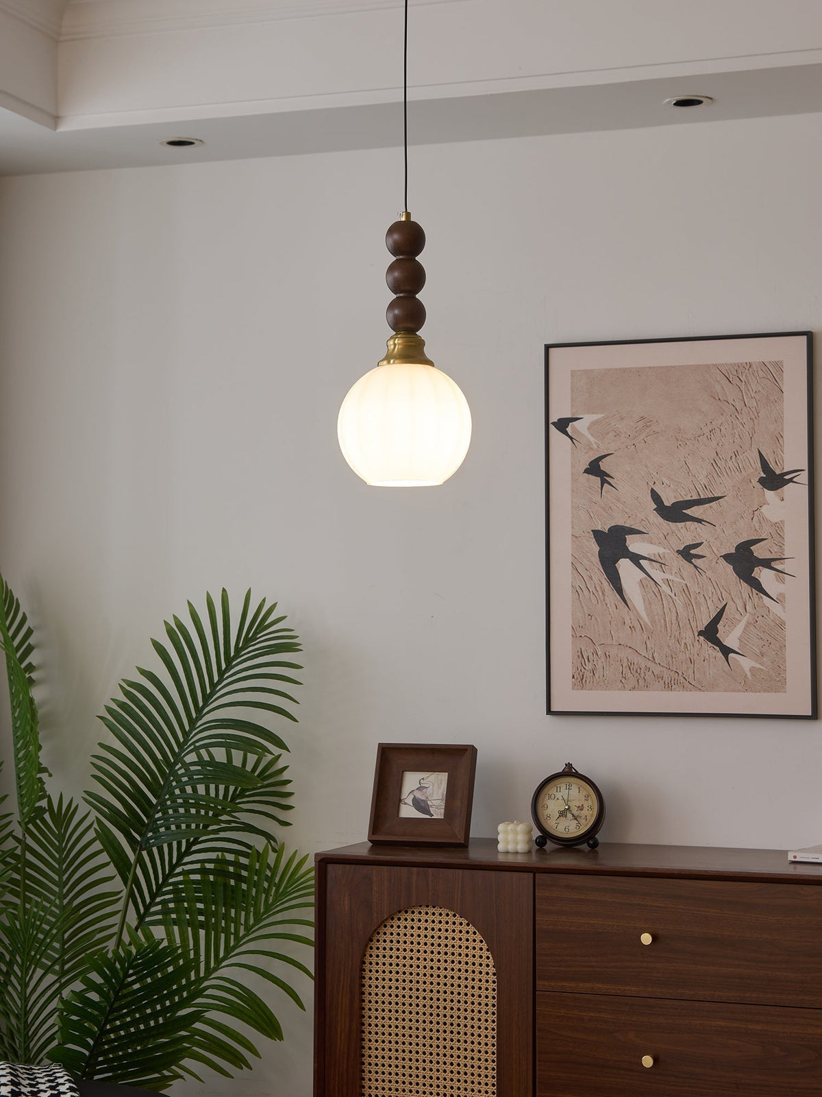 Suspension Piana en verre et bois – vue 11